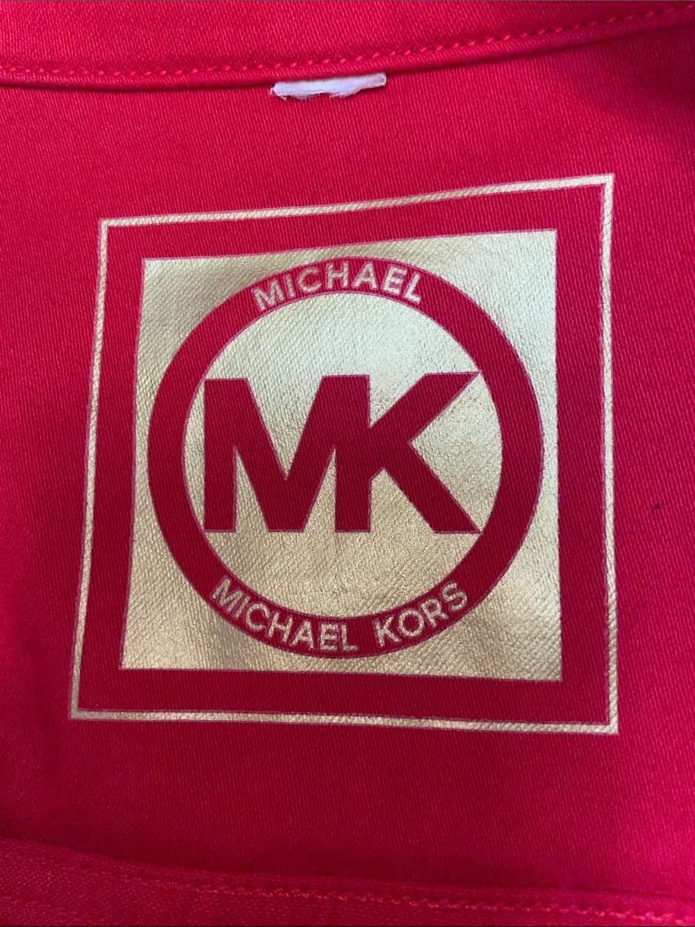 Women’s EUC MICHAEL KORS Red Denim-Style Jacket with Gold Buttons Sz XL - Picture 5 of 10